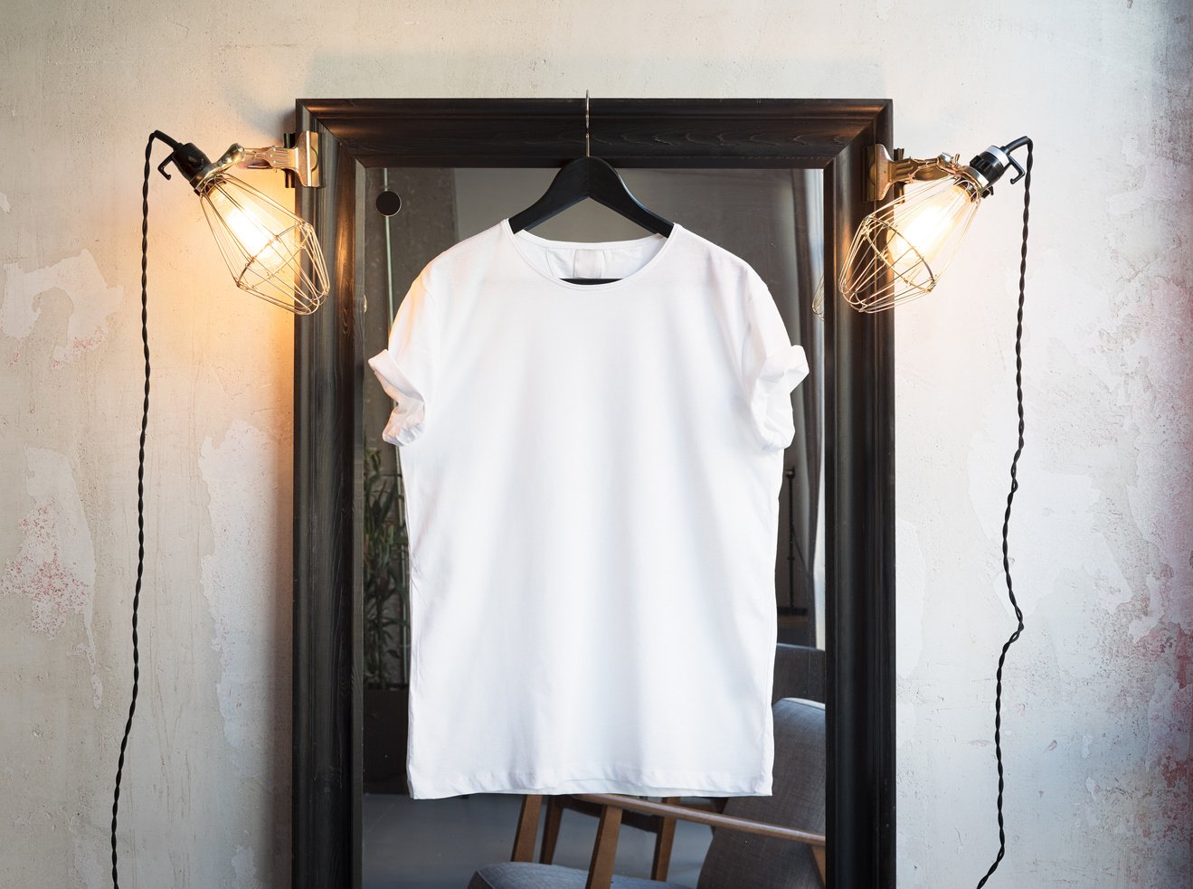 Mockup of a white t-shirt