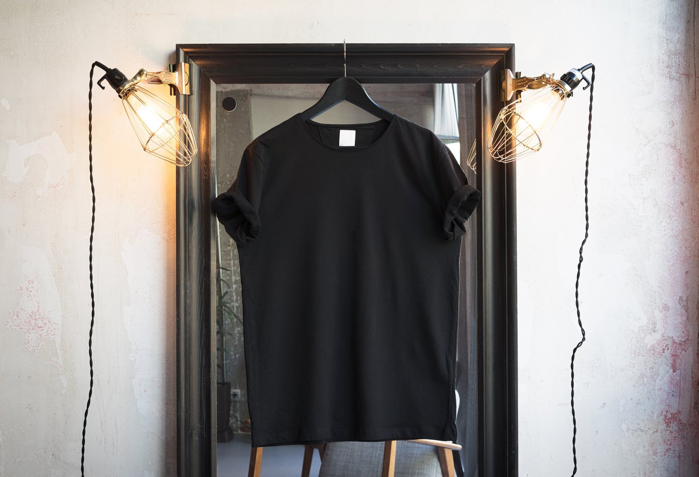 Mockup of a black t-shirt